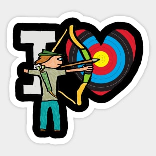 I Love Archery Sticker